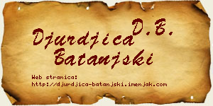 Đurđica Batanjski vizit kartica